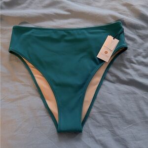*NWT* Shade & Shore | High Waist/High Leg Bikini Bottoms | Teal Blue | Size M